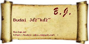 Budai Jákó névjegykártya